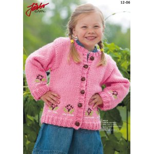Patron tricot - Cardigan à fleurs brodées Patron tricot - Cardigan à fleurs brodées