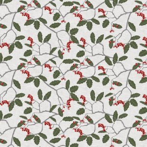 Tissu ciré Winterberry - Blanc/rouge Tissu ciré Winterberry - Blanc/rouge
