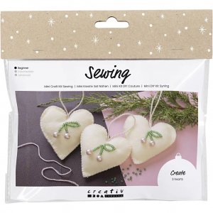 Mini kit DIY - C?urs de Noël en feutre Mini kit DIY - C?urs de Noël en feutre