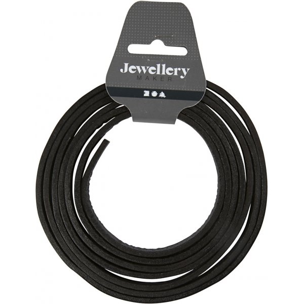 Bracelet en cuir - noir - 2 m Bracelet en cuir - noir - 2 m