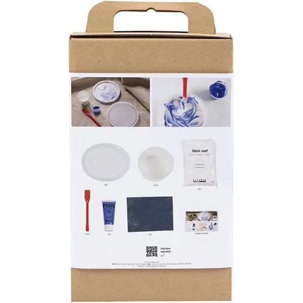Kit DIY Moulage en rsine, Plateau rond avec marbrure