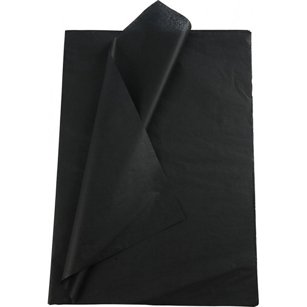 Papier de soie - noir - 50 x 70 cm - 14 g -10 feuilles