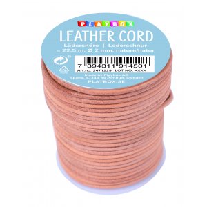 Cordon en cuir naturel - 22,5 mx 2 mm Cordon en cuir naturel - 22,5 mx 2 mm