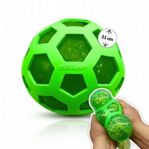 Filet � balles anti-stress XXL 11 cm vert - effet paillet�