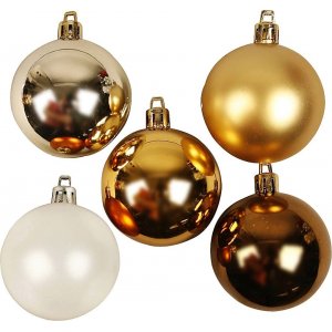 Boules de sapin de Noël - dorées - Ø6 cm - 20 pcs Boules de sapin de Noël - dorées - Ø6 cm - 20 pcs