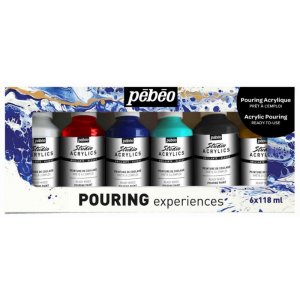 Set de couleurs pouring - Pébéo - 6 x 118ml Set de couleurs pouring - Pébéo - 6 x 118ml