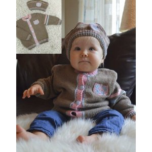 Patron tricot - Cardigan avec emblème et béret Patron tricot - Cardigan avec emblème et béret