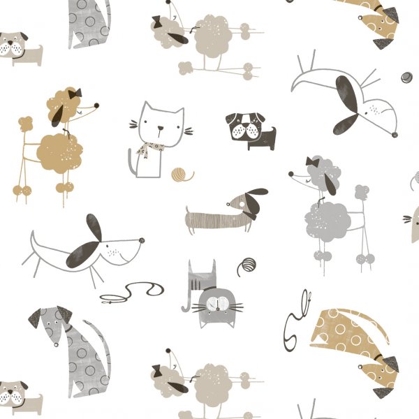 Toile cire PVC Chiens