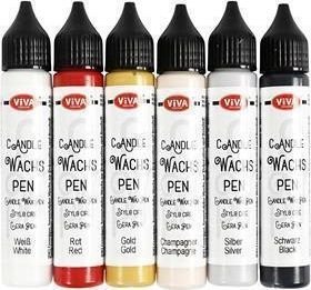 Cire de bougie en flacons de peinture - couleurs standards - 6 x 28 ml Cire de bougie en flacons de peinture - couleurs standards - 6 x 28 ml