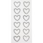 Coeurs en strass - argent - 12 pcs