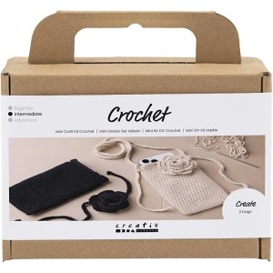 Mini Kit DIY Crochet, Sac avec rose Mini Kit DIY Crochet, Sac avec rose