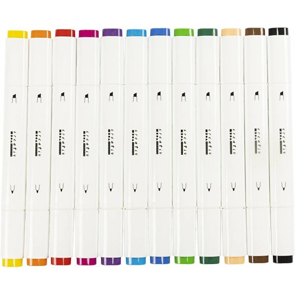 Stylo à dessin - couleurs standards - 12 pcs Stylo à dessin - couleurs standards - 12 pcs