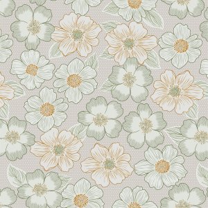 Toile cirée à motif floral - Verte Toile cirée à motif floral - Verte