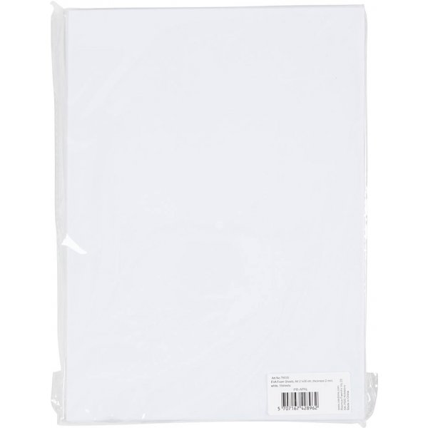 Caoutchouc dcoratif - blanc - A4 - 10 pcs