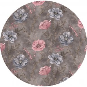 Bâche PVC Ronde Fleurs Gris/Rose Bâche PVC Ronde Fleurs Gris/Rose