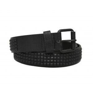 Ceinture en cuir � rivets - Noire