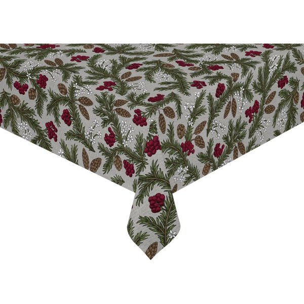 Toile cire PVC Brindille - Gris