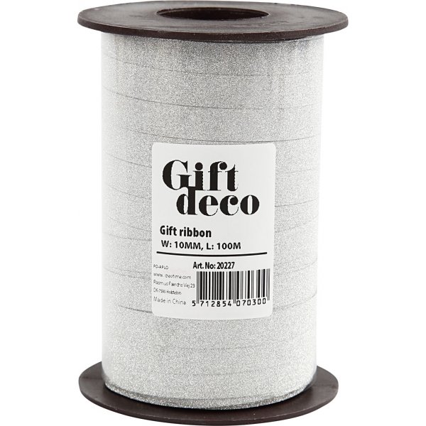 Cordon cadeau - argent - paillettes - 100 m Cordon cadeau - argent - paillettes - 100 m