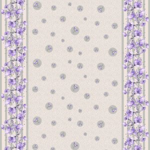 Bordure Fleurie PVC en tissu ciré - Violet Bordure Fleurie PVC en tissu ciré - Violet