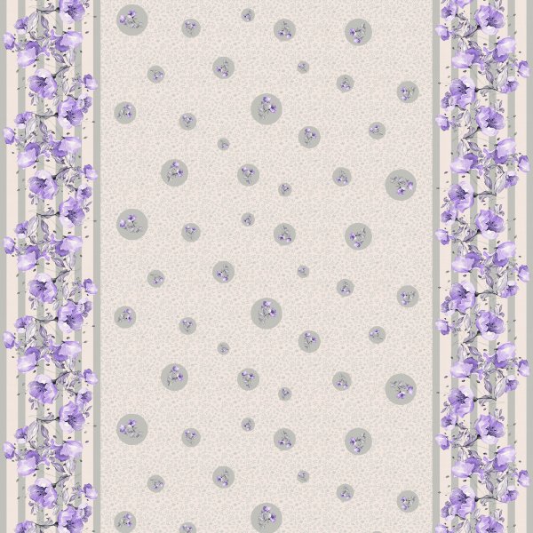 Bordure Fleurie PVC en tissu cir - Violet