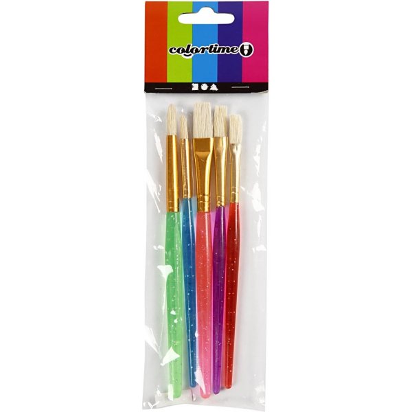 Pinceaux pour enfants - couleurs mlanges - 5 pcs