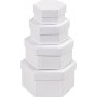 Botes hexagonales - blanches - 4 pcs