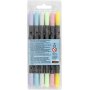 Marqueurs textiles - couleurs pastel - 6 pcs