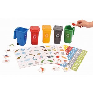 Jeu de recyclage avec 5 poubelles et fiches de tri Jeu de recyclage avec 5 poubelles et fiches de tri