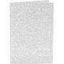Cartes et enveloppes - argent - paillettes - 11,5 x 16,5 cm - 4 sets