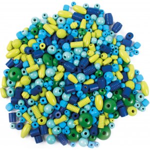 Mélange de perles en bois bleu et vert Mélange de perles en bois bleu et vert