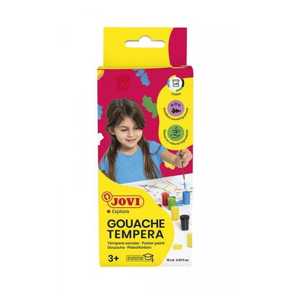 Peinture tempera - Jovi - Gouache 6 couleurs 15 ml