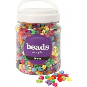 Perles en plastique - couleurs vives - brillantes - 700 ml Perles en plastique - couleurs vives - brillantes - 700 ml