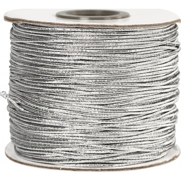 Cordon lastique 1 mm - argent mtallis - 100 m