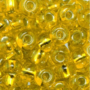 Perles rocaille ø 5,5 mm - jaune 17 g doublé argent Perles rocaille ø 5,5 mm - jaune 17 g doublé argent