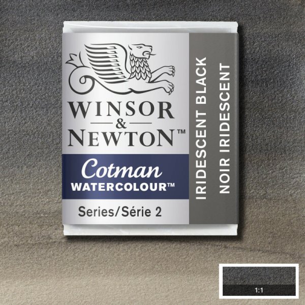 Peinture aquarelle - Cotman - 1/2 tasse - Noir irisé