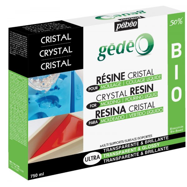 Rsine - Pebeo Crystal - Kit rsine bioorganique transparente 750ml
