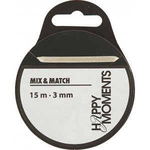 Ruban satin - blanc cassé - B3 mm - 15 m Ruban satin - blanc cassé - B3 mm - 15 m