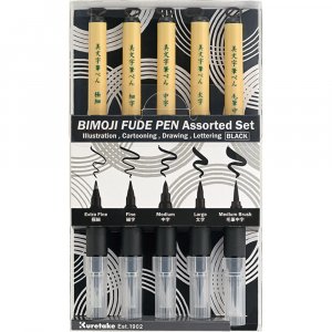 Ensemble de stylos ZIG Bimoji Fude 5 pièces Ensemble de stylos ZIG Bimoji Fude 5 pièces