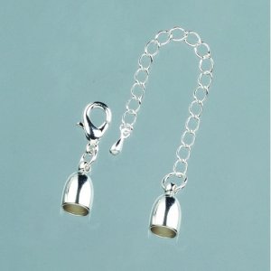 Embout ø 6 mm - argenté 1 pc. avec chaîne Embout ø 6 mm - argenté 1 pc. avec chaîne