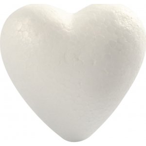 Coeurs en polystyrène - blanc - H8 cm - 5 pcs Coeurs en polystyrène - blanc - H8 cm - 5 pcs