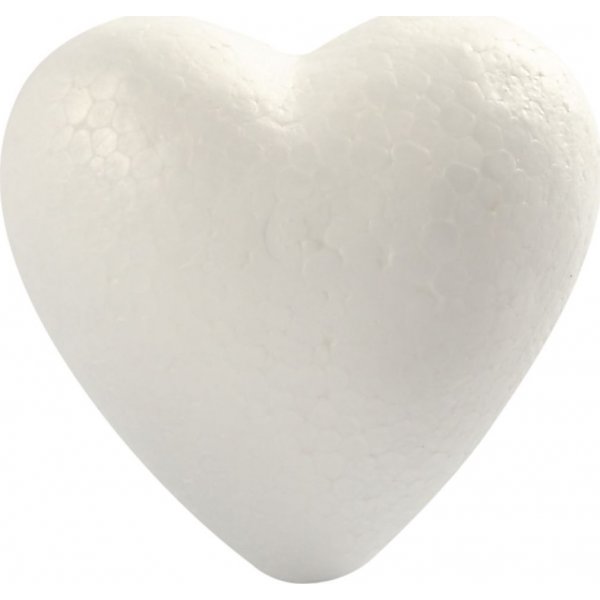 Coeurs en polystyrne - blanc - H8 cm - 5 pcs