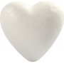 Coeurs en polystyrne - blanc - H8 cm - 5 pcs