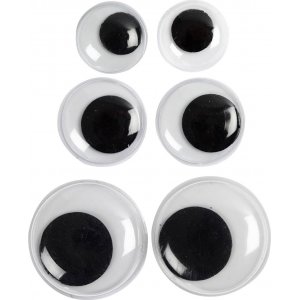 Yeux mobiles - non adhésifs - Ø12+14+20 mm - 18 pcs Yeux mobiles - non adhésifs - Ø12+14+20 mm - 18 pcs