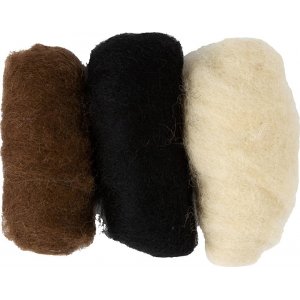 Laine cardée - 3 x 10 g Laine cardée - 3 x 10 g