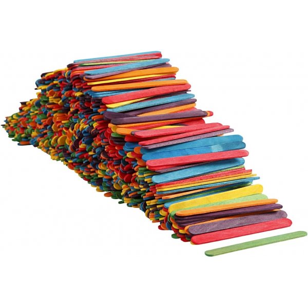 Bâtons en bois - couleurs mélangées - 1000 pcs Bâtons en bois - couleurs mélangées - 1000 pcs