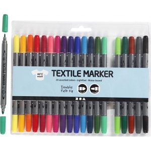 Marqueurs textiles - couleurs standards - 20 pcs Marqueurs textiles - couleurs standards - 20 pcs