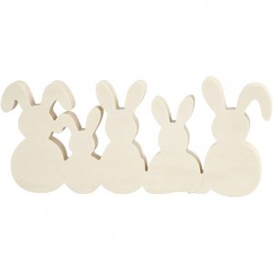 Lièvres en bois - largeur de la figure continue 30 cm Lièvres en bois - largeur de la figure continue 30 cm