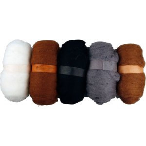 Laine cardée - naturelle - 5 x 100 g Laine cardée - naturelle - 5 x 100 g