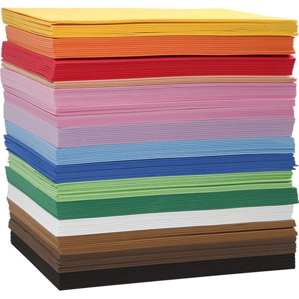 Caoutchouc dcoratif - couleurs mlanges - A4 - 15x10 pcs