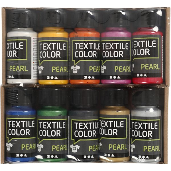 Textile Color - couleurs mlanges - nacre - 10 x 50 ml